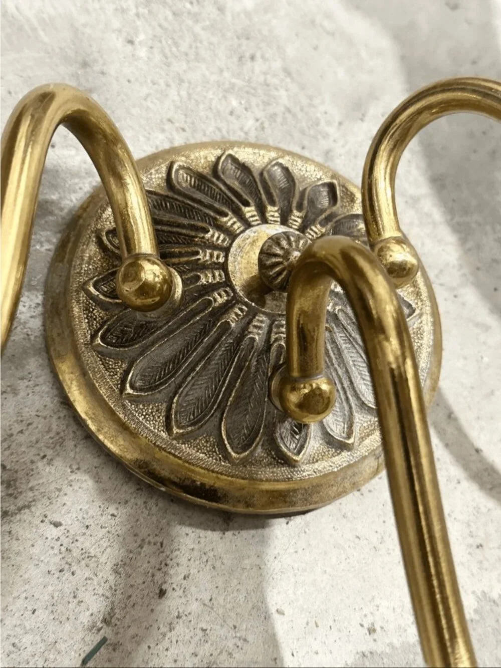 Vintage Neoclassical Style Brass Vanity Bathroom 3 Arm Wired Wall Sconce